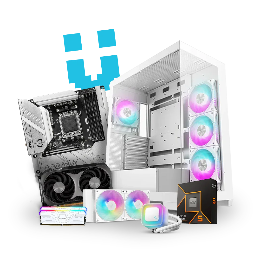 Brutech Invisio Uncommon White Gaming PC – RTX 5060 Ti 16GB,
AMD Ryzen 5 9600X, DeepCool CG580 White, MSI Project Zero –
White 1440p Gaming PC South Africa