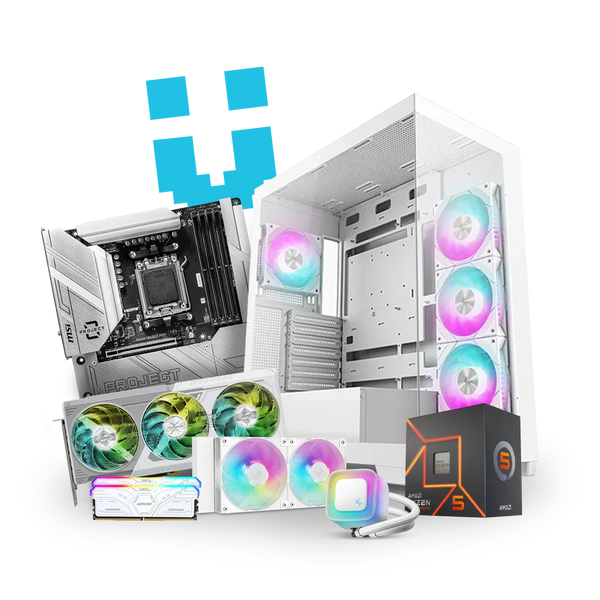 Brutech Invisio Common White Gaming PC – Intel Arc B580, AMD 
Ryzen 5 7600, DeepCool CG580 White, MSI Project Zero – White 
Gaming PC South Africa
