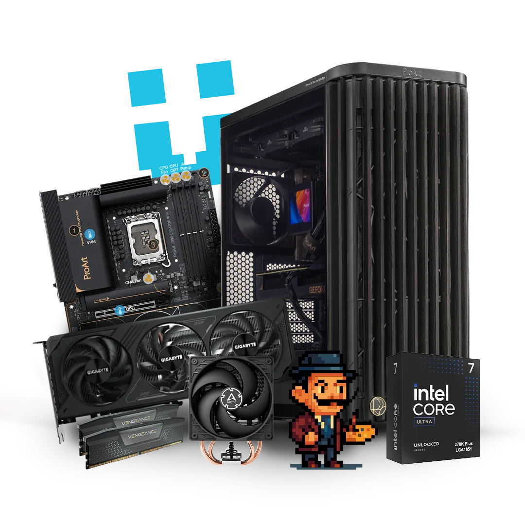 Brutech Dali Creator Workstation – RTX 5070 12GB, Intel Core 
Ultra 7 265K, ASUS ProArt Z890, PA401 Wood Edition – 
Professional Intel Workstation South Africa