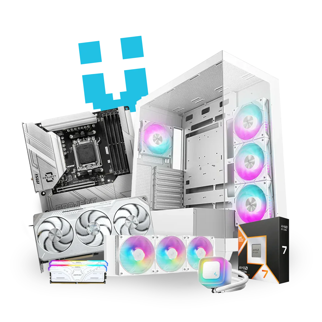 Brutech Invisio Epic White Gaming PC – RX 9070 XT 16GB, AMD 
Ryzen 7 9850X3D 3D V-Cache, DeepCool CG580 White, MSI Project 
Zero – White Gaming PC South Africa
