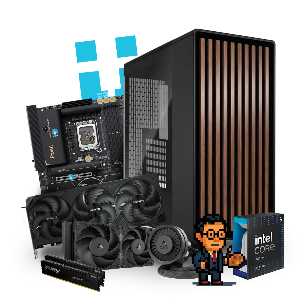 Brutech Kandinsky Creator Workstation – RTX 5080 16GB, Intel 
Core Ultra 9 285K, Fractal Design North – Intel Creator 
Workstation South Africa