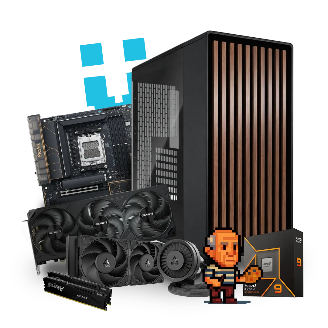 Brutech Picasso Creator Workstation – RTX 5080 16GB, AMD Ryzen 
9 9900X, Fractal Design North Charcoal Black – Flagship 
Creator Workstation South Africa