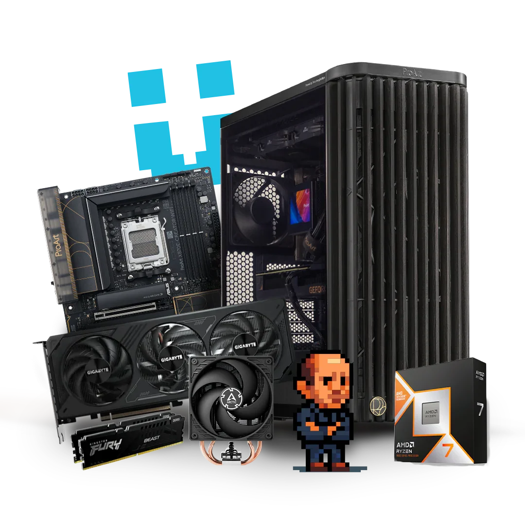 Brutech Pollock Creator Workstation – RTX 5070 Ti 16GB, AMD 
Ryzen 7 9850X3D 3D V-Cache, ASUS ProArt X870E, PA401 Wood 
Edition – AMD Creator Workstation South Africa